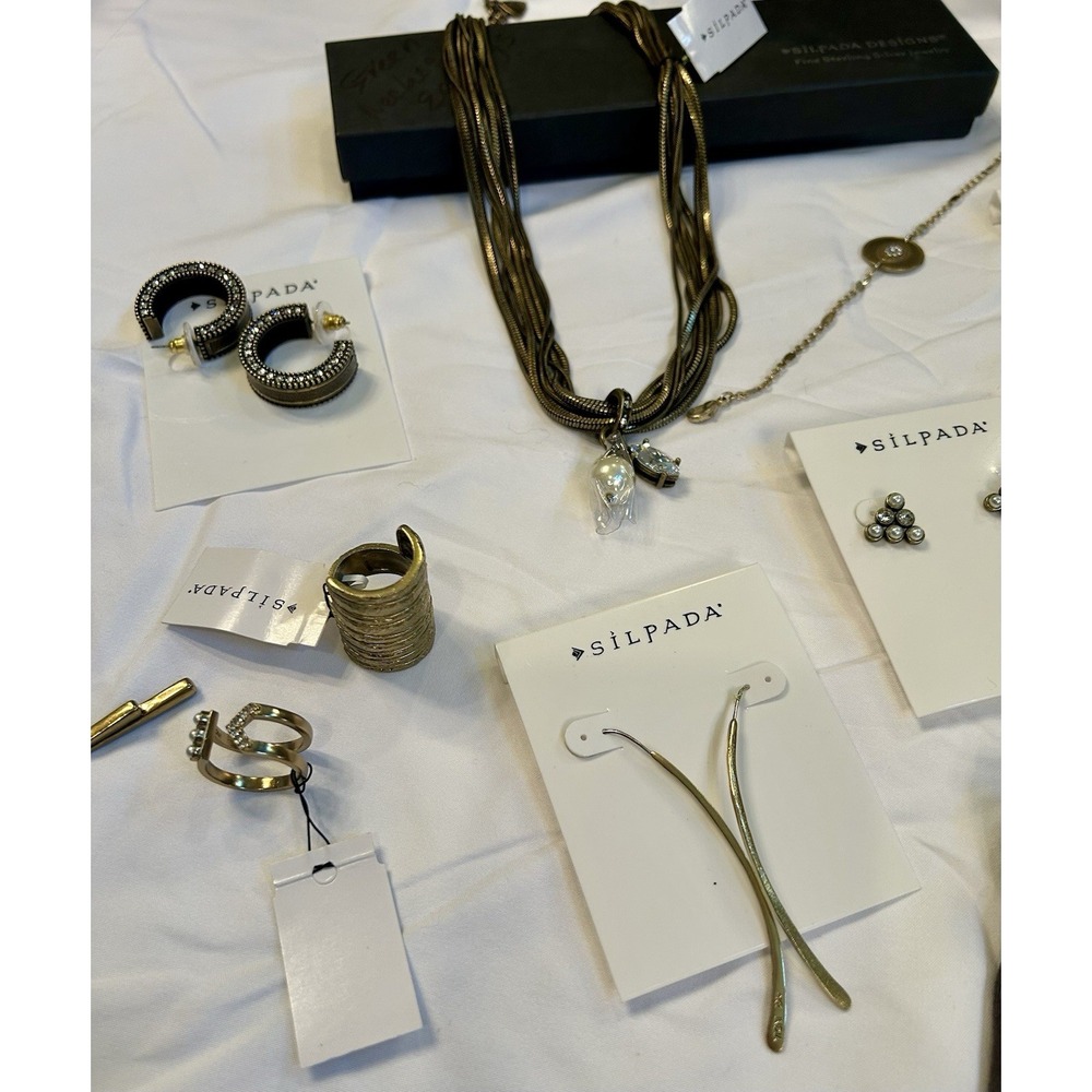 SILPADA KR Lot Retired 14 Pieces Rings Necklaces Earrings Jewelry Watch NOS $700 - Picture 5 of 16